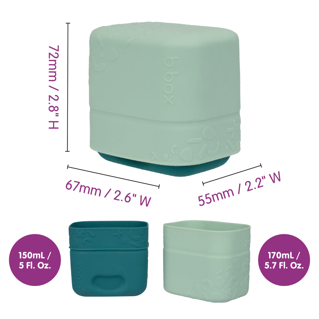 Silicone snack cups - ocean