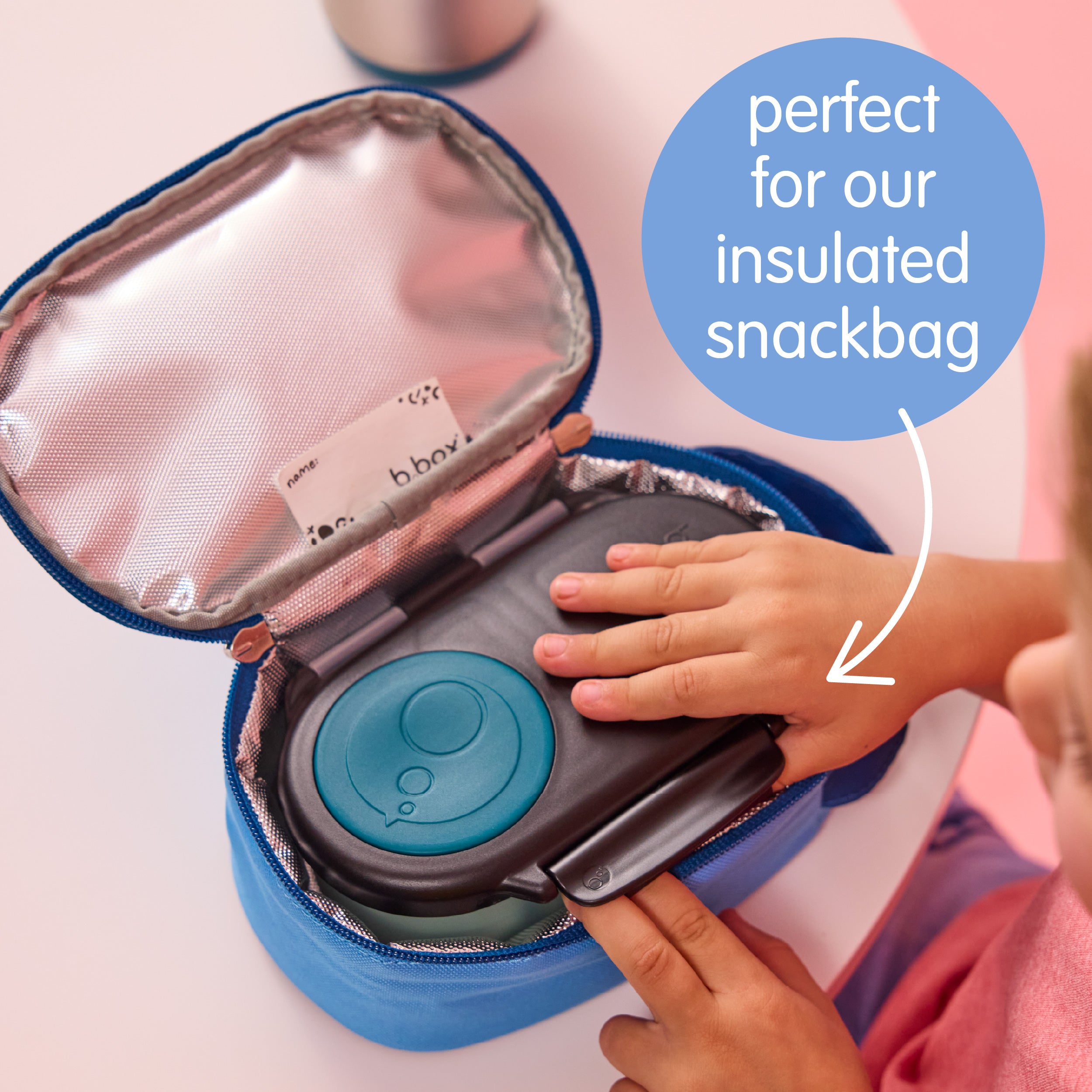 Two round blue gel coolers with a printed character and text indicating freshness make especially for the b.box lunch box, but great for any insulated lunch bag to keep foods cool