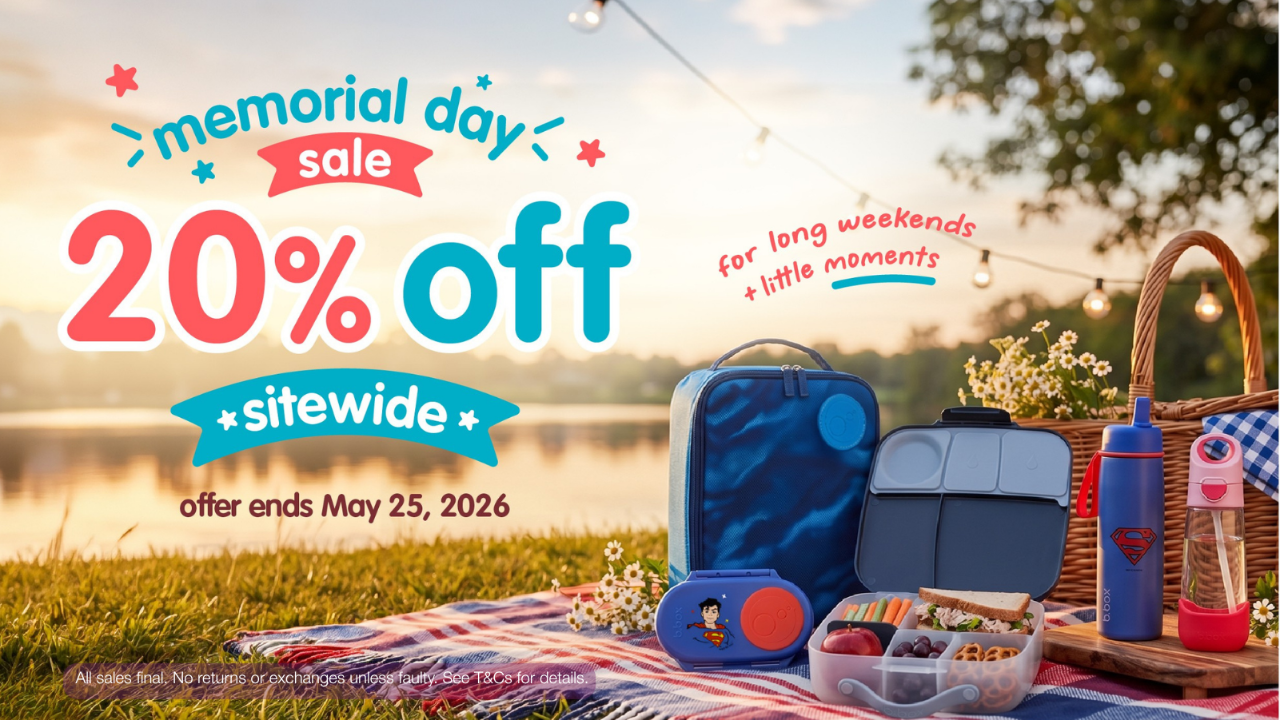 Memorial Day sale advertisement with picnic setup and promotional text.