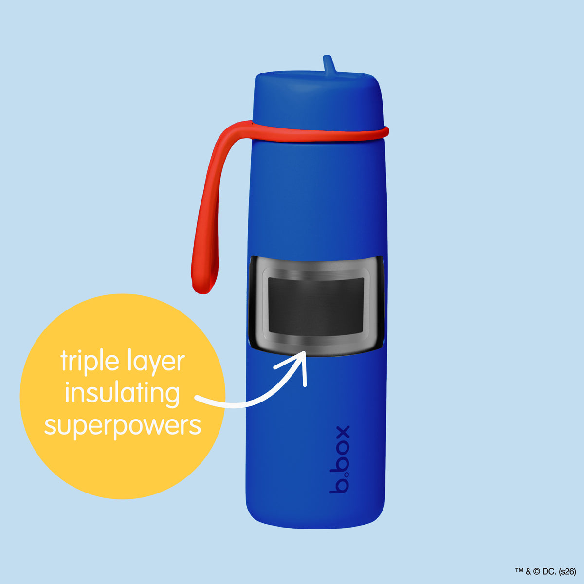 Superman by b.box - 23oz insulated water bottle with flip top