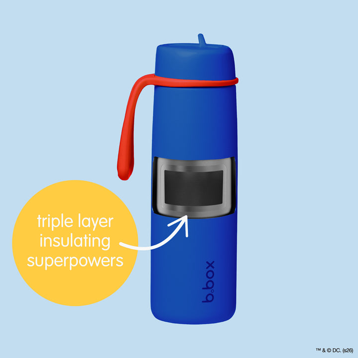 Superman by b.box - 23oz insulated water bottle with flip top
