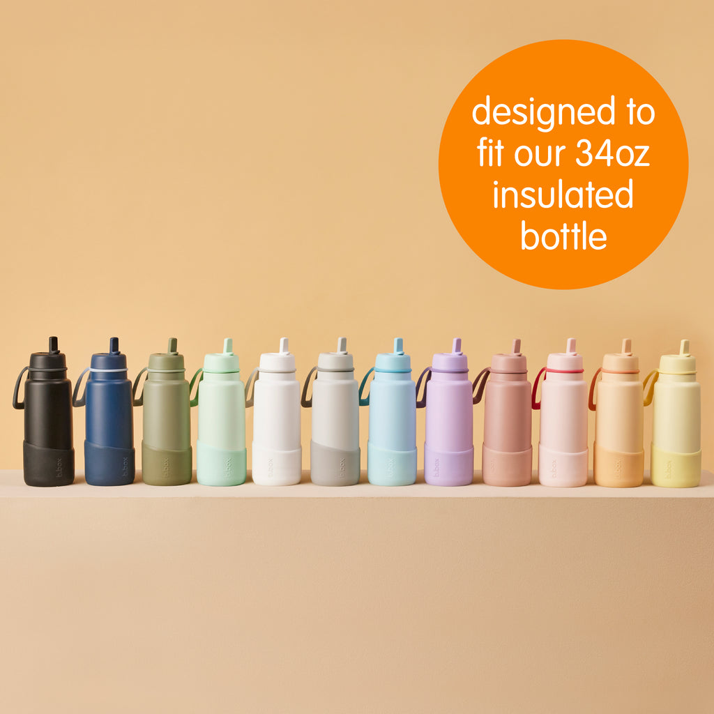 34oz insulated flip top bottle bumper - white out