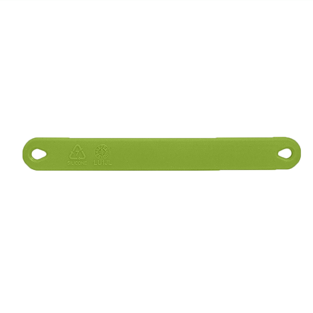 green silicone lunchbox handle interior view

