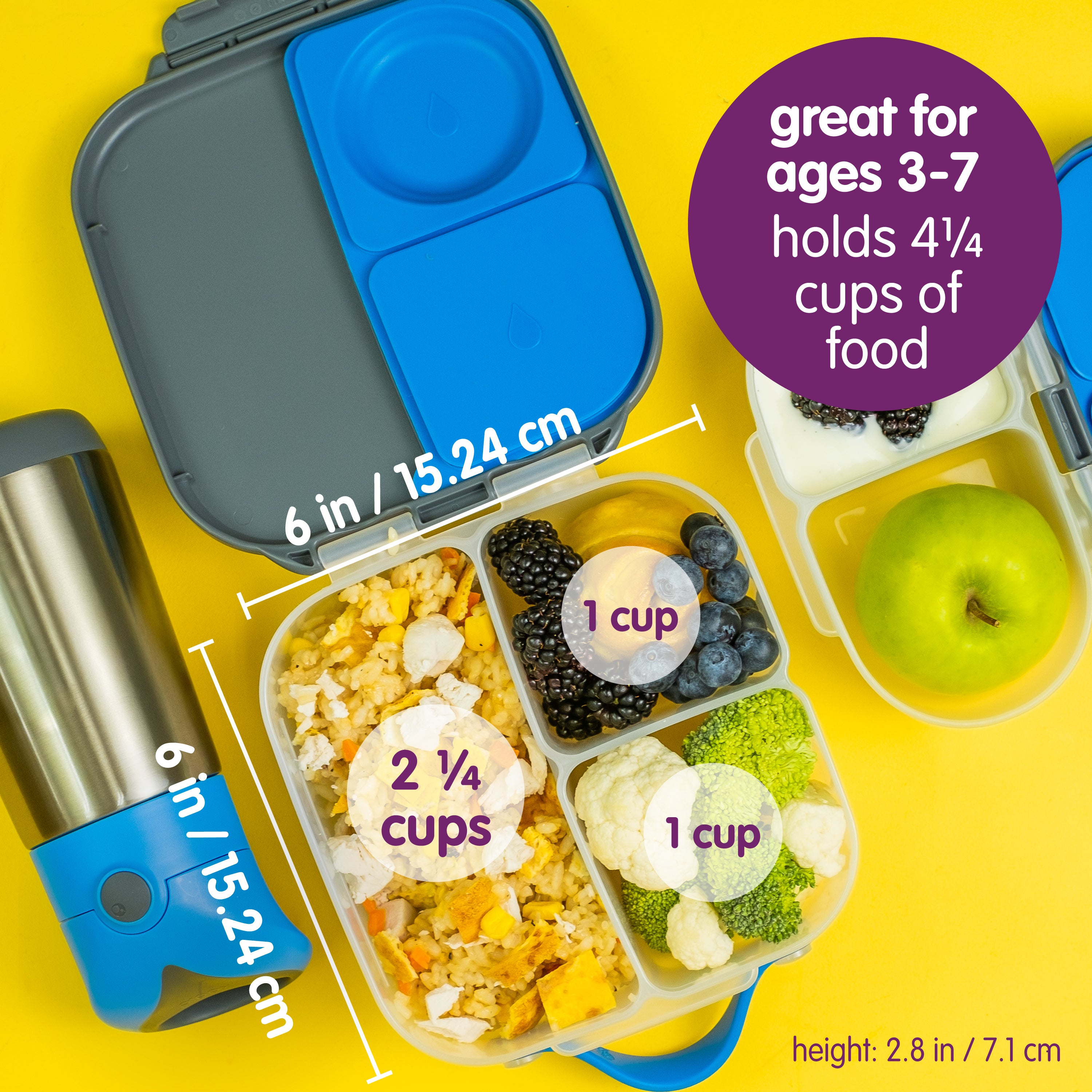 mini lunchbox - graphite | small bento box lunch box for kids | b