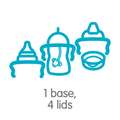 1 base, 4 lids